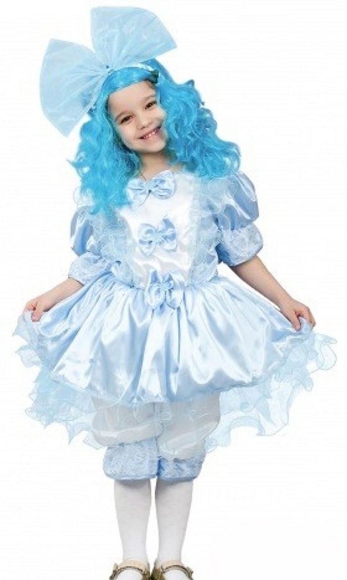 Карнавальный костюм Мальвина, 3 предмета: бант, платье, штаны, 5-7 лет