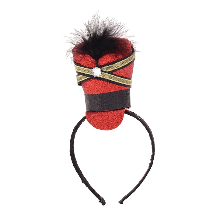 Карнавальный ободок Гусар, два цвета черный, красный