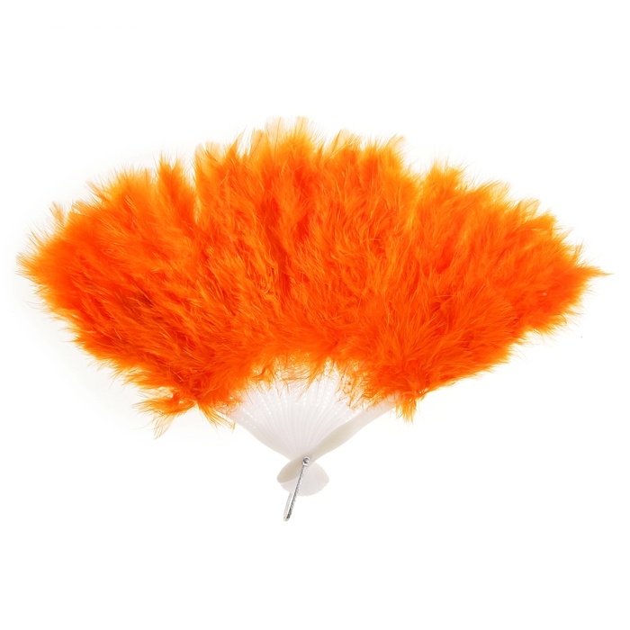 Веер пуховой цвет оранжевый 25см