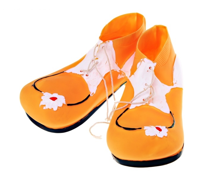 Ботинки клоуна Желтые с ромашкой 24*10 см