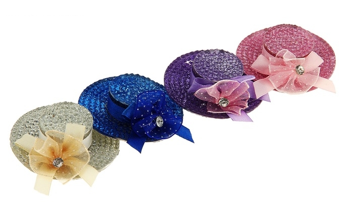 Карнавальный зажим шляпка Большие поля, цвета МИКС