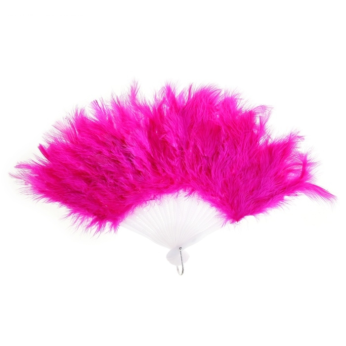 Веер пуховой цвет розовый 25см