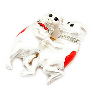 Позолоченный сплав Акриловые Циркон Double Dogs Pattern Броши (случайный цвет)