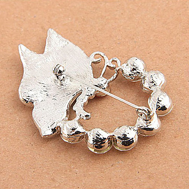 Сплав Акриловые Циркон Посеребренная Брошь бабочка шаблон (случайный цвет)