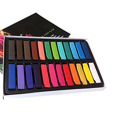 Украшение партии 24 цветов Мода Горячие Быстрая Нетоксическо Временная Пастель Краска для волос Цвет Мел