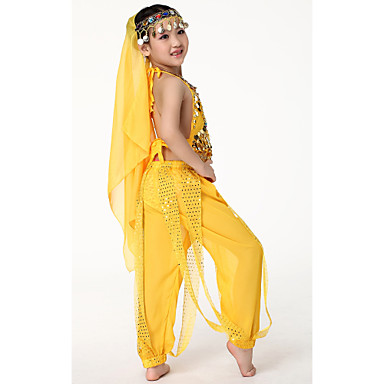 Танцевальная одежда шифон с монетами танец живота покрывалами для детей больше цветов