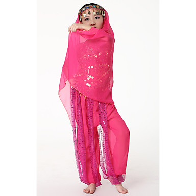 Танцевальная одежда шифон с монетами танец живота покрывалами для детей больше цветов