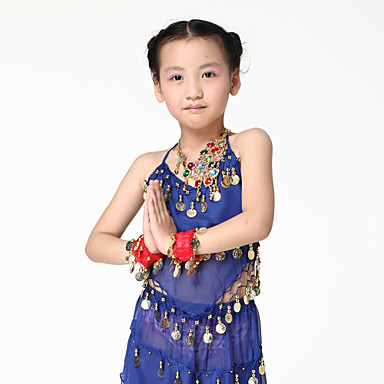 Танцевальная одежда шифон с монетами танец живота браслет для детей большего количества цветов (пара)