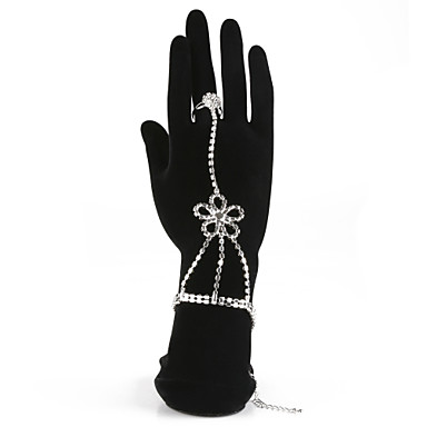 великолепные женские пяти листьев цветок фантазии горный хрусталь браслет и кольцо