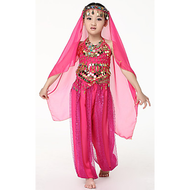 Танцевальная одежда шифон с монетами танец живота покрывалами для детей больше цветов