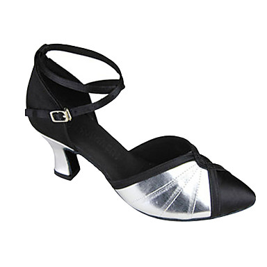 Женские атласа верхней Chuncky каблук современного танца обувь (больше цветов)