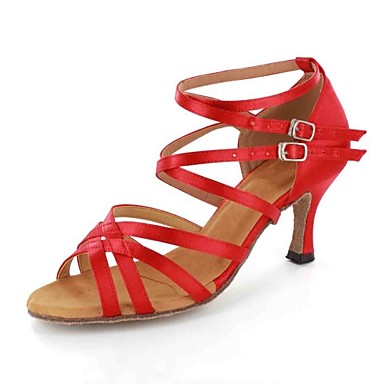 Атласные бальные туфли для латинских танцев (цвета в ассортименте)