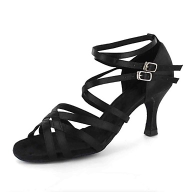 Атласные бальные туфли для латинских танцев (цвета в ассортименте)