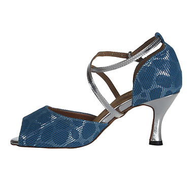 Женская животных Паттен ПУ Креста ремень Chuncky каблука Бальные танцевальная Сандалии