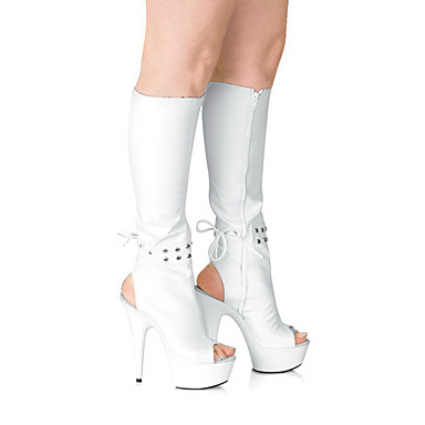 Slingback Peep Toe Кожа  4.5cm Платформа 15см шпильках пятки сапоги женские