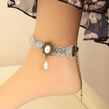 Vintage Женская Серый Кружева ножной браслет (26см * 2,5 см * 0,5 см) (серый) (1 шт)