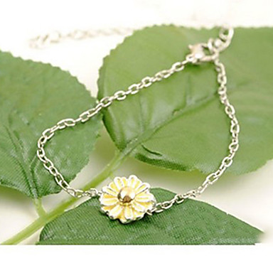 Sweet Женщины Дейзи Сплав серебра ножной браслет (17см * 1.1cm * 1.1cm) (серебро) (1 шт)