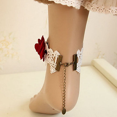Vintage Женская Белое кружево ножной браслет (26см * 2,5 см * 0,5 см) (белый) (1 шт)