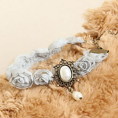 Vintage Женская Серый Кружева ножной браслет (26см * 2,5 см * 0,5 см) (серый) (1 шт)