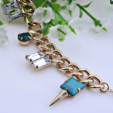Lureme Позолоченные Красочные Rhinestone Шипы Браслет-цепочка