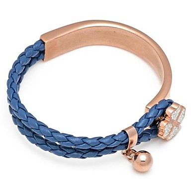 Мода 19см Женские Синий  кожаные браслеты (1Pc)