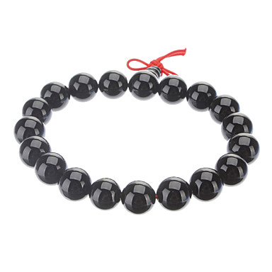 10mm Круглый черный оникс Gemstone Браслет люди