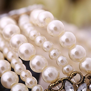 Многослойные Pearl Дамская упругой браслет