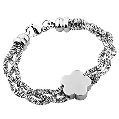 Нержавеющая сталь 316L Браслет повезло цветок для женщин с подарочной коробке