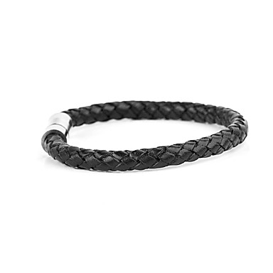 Мужские титановые стали Weave Магнит черный браслет