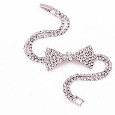 Мода 2014 Новый для женщин Платиновый Алмазная Rhinestone Полный алмаз лук Браслеты
