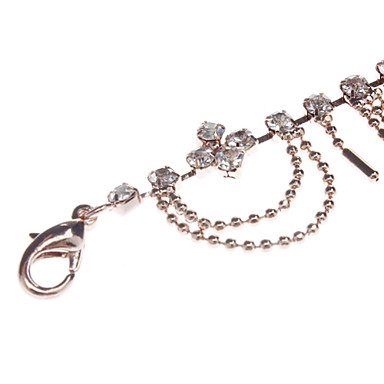Золотая роза бамбука совместных кистями ножной браслет Rhinestone