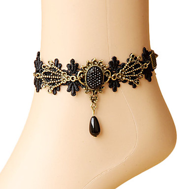Vintage Lace черного шарика Anklet