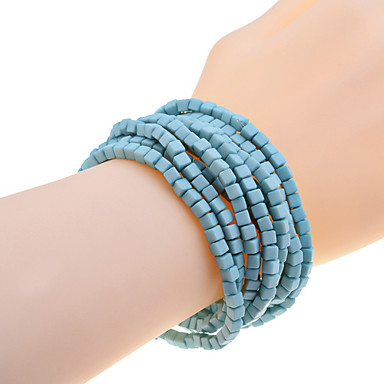 Lureme чешский стиль Turqoise Корень браслет Упругие Set