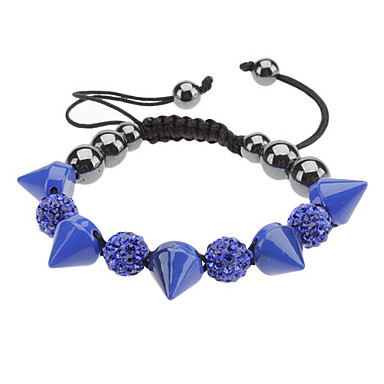 Заклепки Форма гематит горный хрусталь шипованных ткани вязать Bracelace