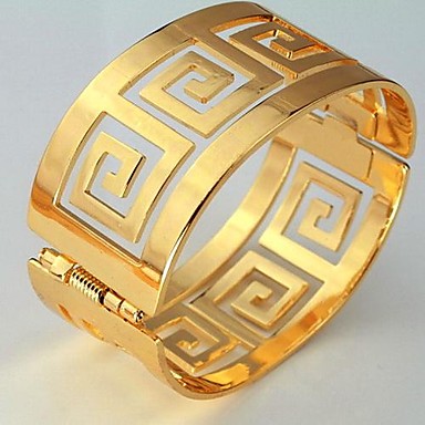 Vintage 60MM Мужчины или Женщины 18K Настоящее Позолоченные G Письмо Браслеты Браслеты тумака браслет