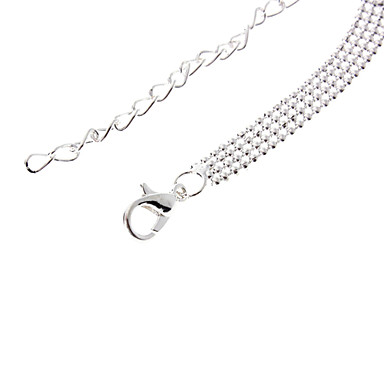 Двойные сердца Rhinestone с серебряным покрытием Браслет