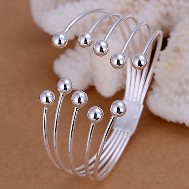 Мода 6 см Женская Посеребренная Сплав манжеты Breacelets (1 шт)