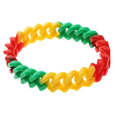 Различные цвета Candy силиконовой резины Браслет-цепочка