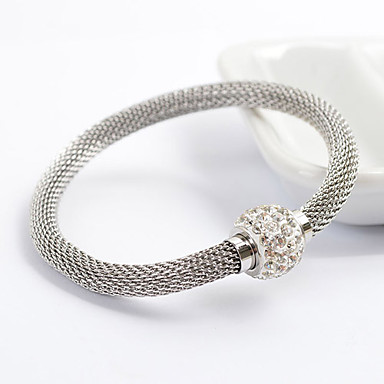 Silver из нержавеющей стали бисера горный хрусталь Змея браслет-цепочка