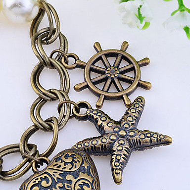 Lureme Vintage Anchor Шарм Pearl Упругие браслет