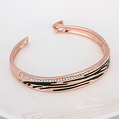 Классические 5.7cm Женская Золотой Позолоченные с Rhinestone браслет (черный) (1 шт)