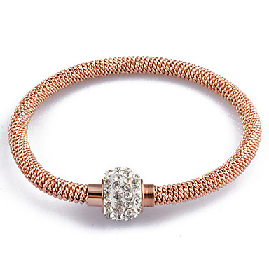 Золото / Серебро / розовое золото цепи нержавеющая сталь браслет Rhinestone Шпагат
