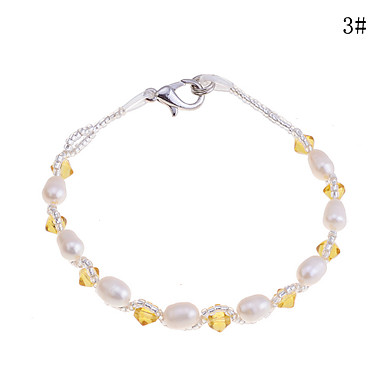 Lureme Pearl Кристалл Тканые браслет (разных цветов)