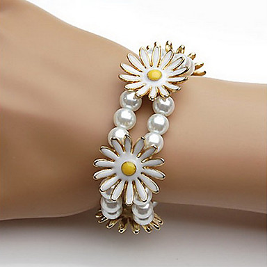 (1 шт) Мода 18см Женская White Pearl Chain & Браслет Ссылка