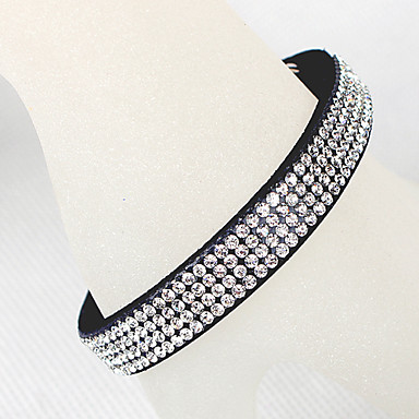 Четыре строки Crystal кожа браслет теннис