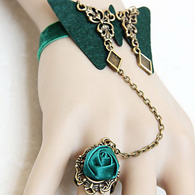 Черновато Green Flower Butterfly Браслет-манжета