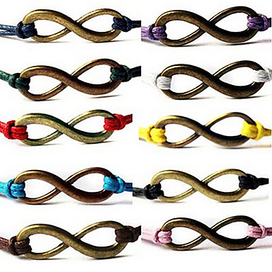 Ретро 8-слово Воск линия Мода Цветные Браслет