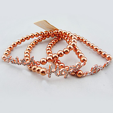 Мода 3Pcs/Lot Письмо с бриллиантом светит Женская браслет