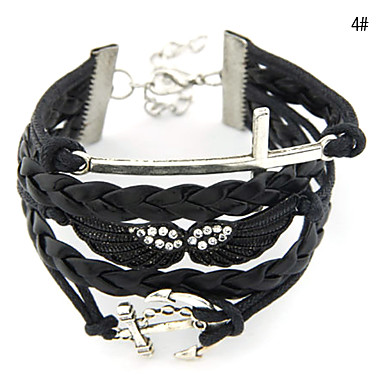 Нескольких слоев Weave Anchor Крылья крест браслет (разных цветов)