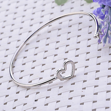 Lureme Простой Кристалл Heart-Shaped Браслет Открыть провода